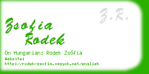 zsofia rodek business card